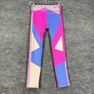 Nike Leggings Womens Medium Blue Pink Dri Fit Workout Training Active Gym Run‎